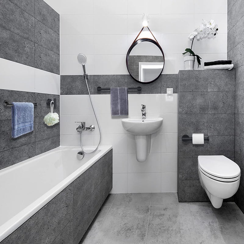 Nolimas Matte Black Bath Towel Bar Single Bars Towel Rack Rod Classic Wall Mounted SUS304 Stainless Steel Bathroom Towel Holder Toilet Kitchen Towel Shelf Single Layer,16 inches - Image 2